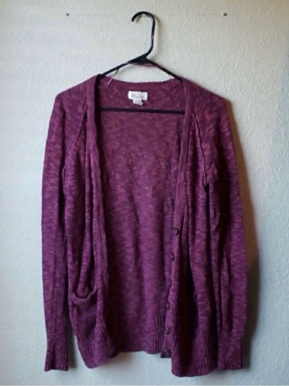 Mudd Cardigan Women’s Y2K Maroon Casual Button Cardigan Sweater Juniors' Large